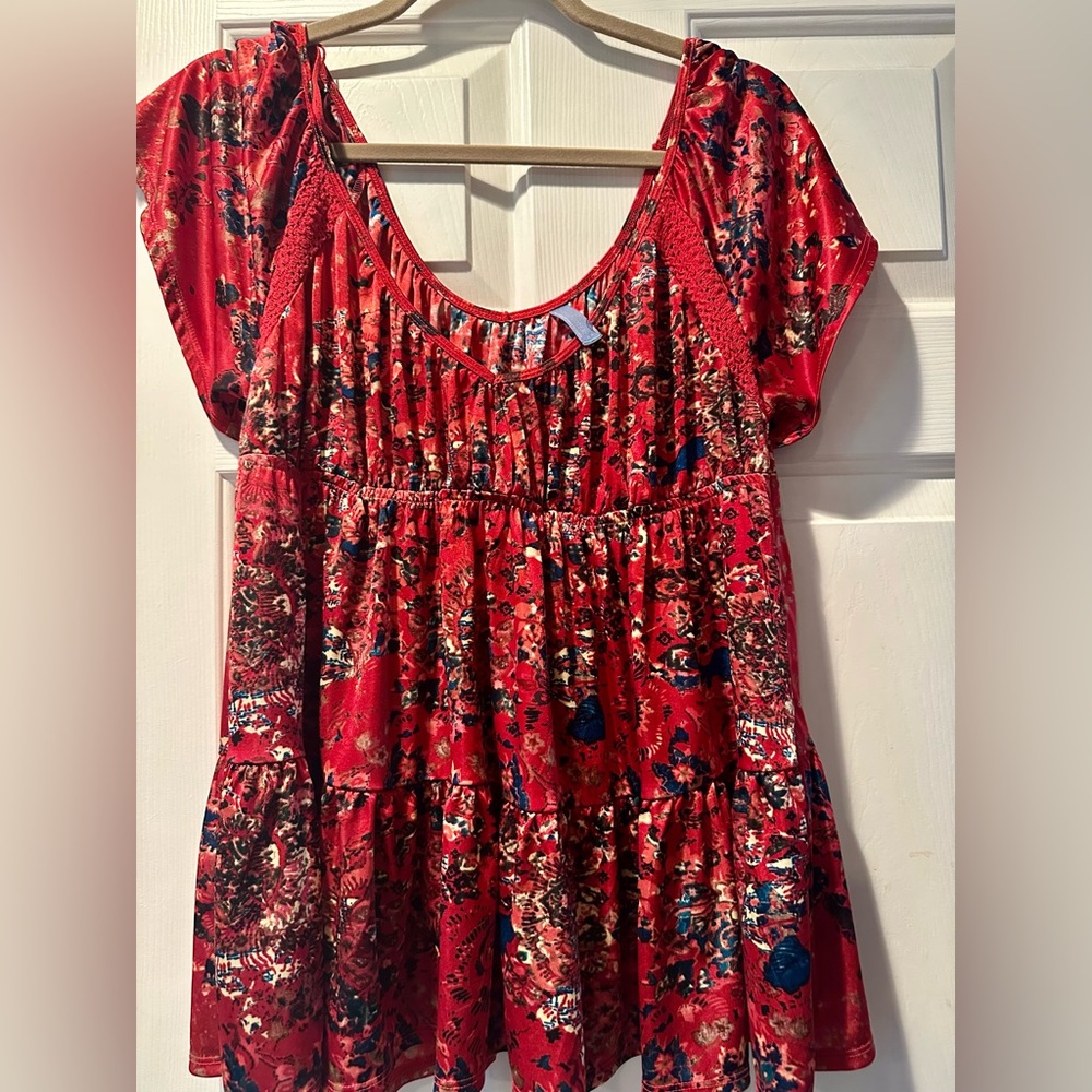 Free People Scarlet Floral Blouse